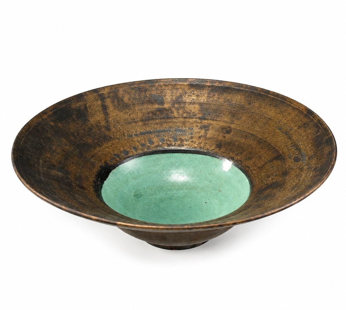 Vintage Ceramic Bronze Bowl with Artist Stamp (1 of 7)