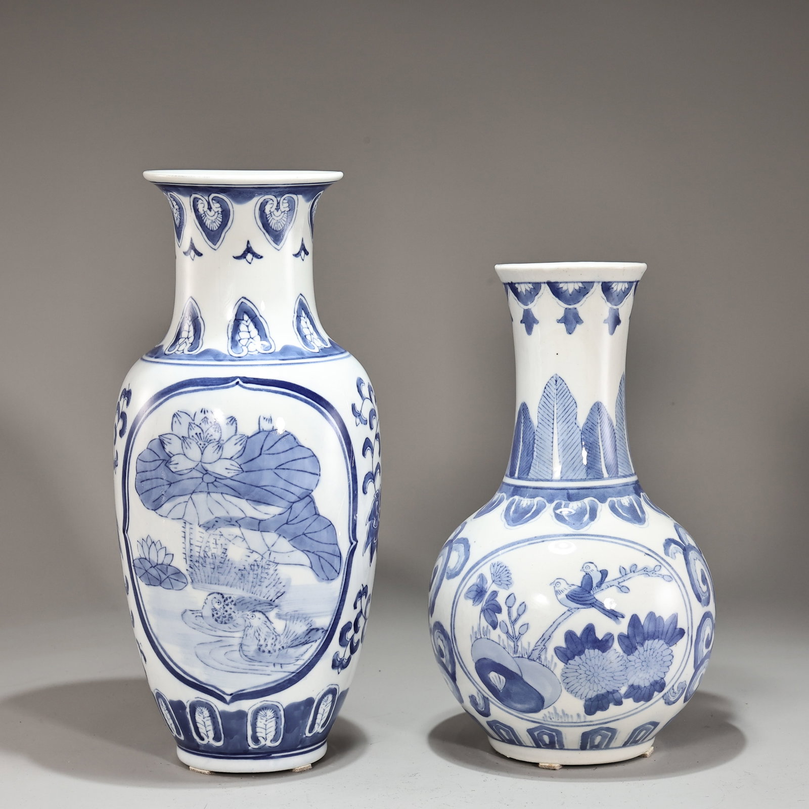 Two Blue And White Porcelain Vases, (1 of 6)