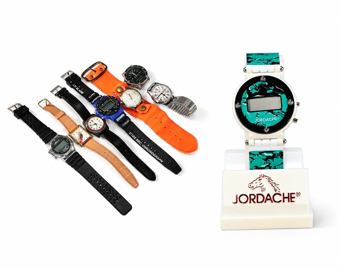 7 Vintage Watches Including Jordache Digital Wristwatch (1 of 7)