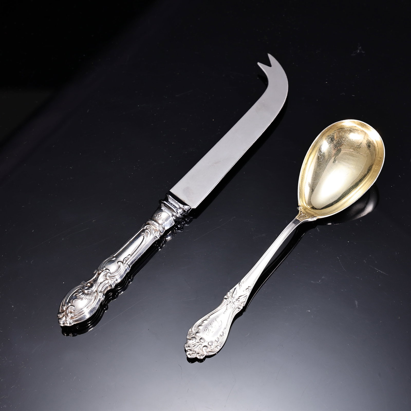 Master Cheese Knife And Gold-Washed Sterling Silver Serving Spoon (1 of 6)