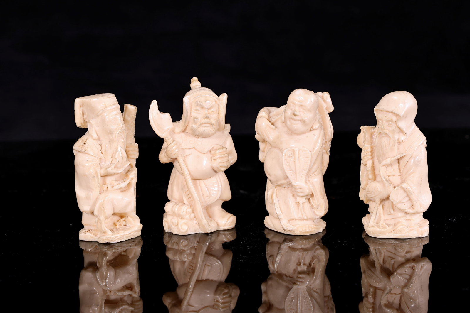 Four Carved Figures Representing Members of The Chinese Eight Immortals (1 of 6)