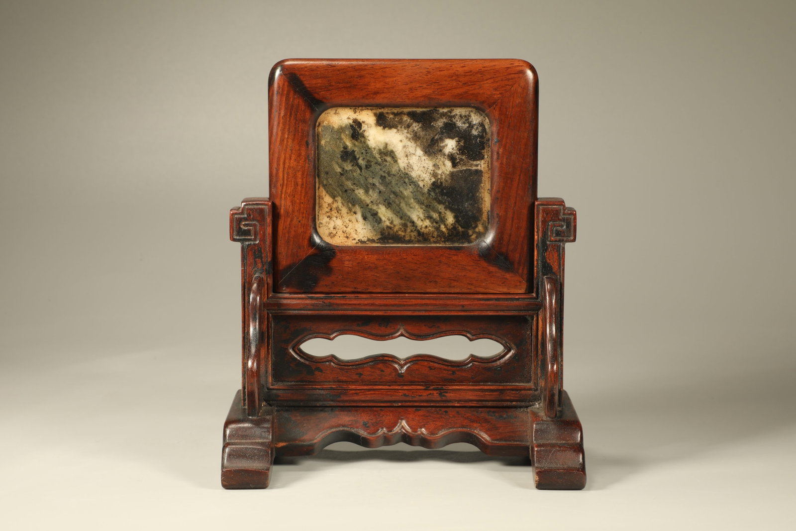 Huanghuali Wood Inlaid Marble Table Plaque (1 of 6)