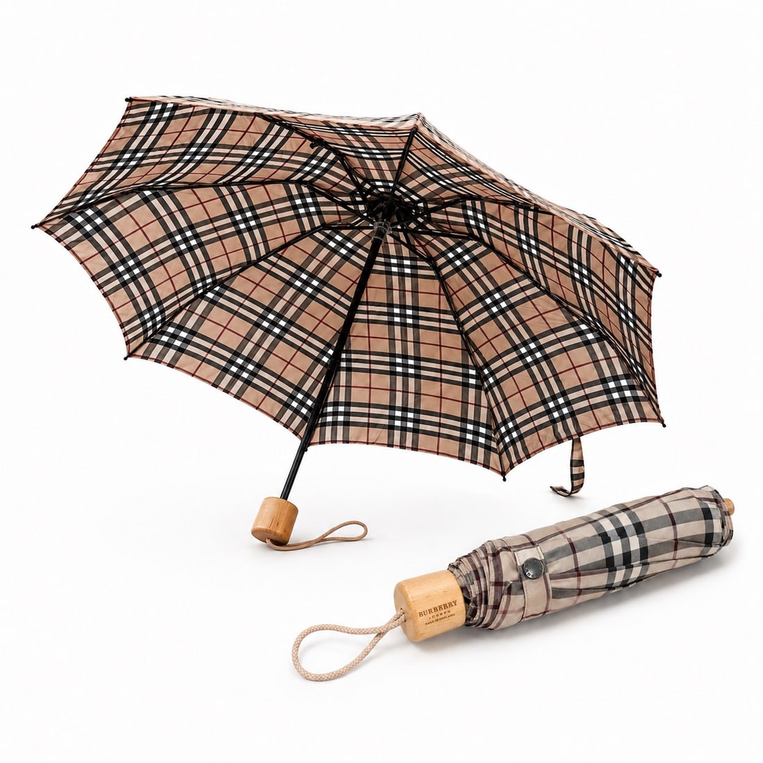 Burberry Folding Travel Umbrella with Nova Check Pattern: Burberry Folding Travel Umbrella with Nova Check Pattern (20 x 5 cm)