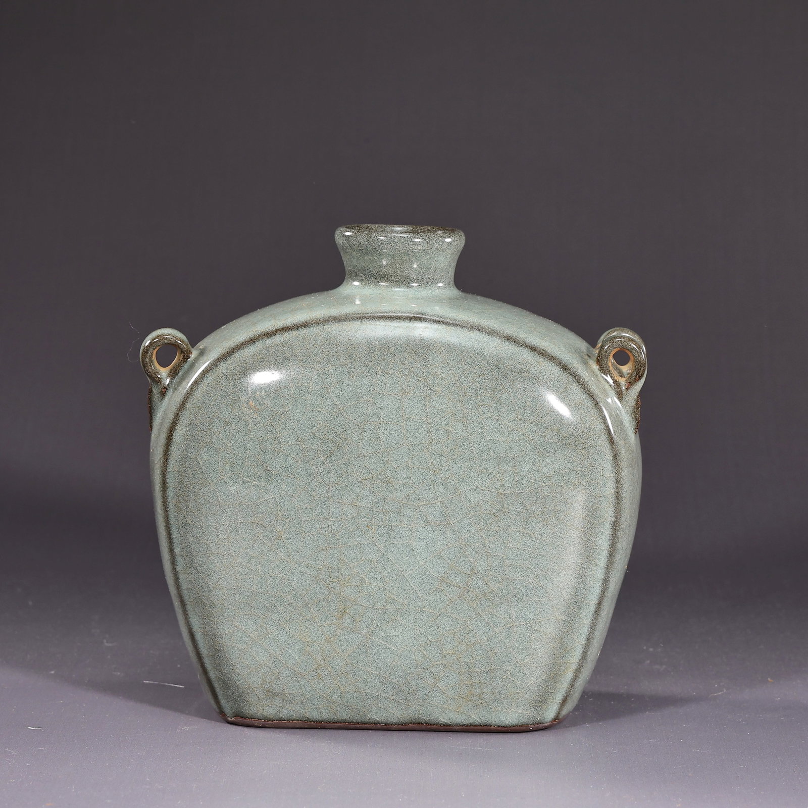 Chinese Guan Glazed Porcelain Flat Vase (1 of 8)