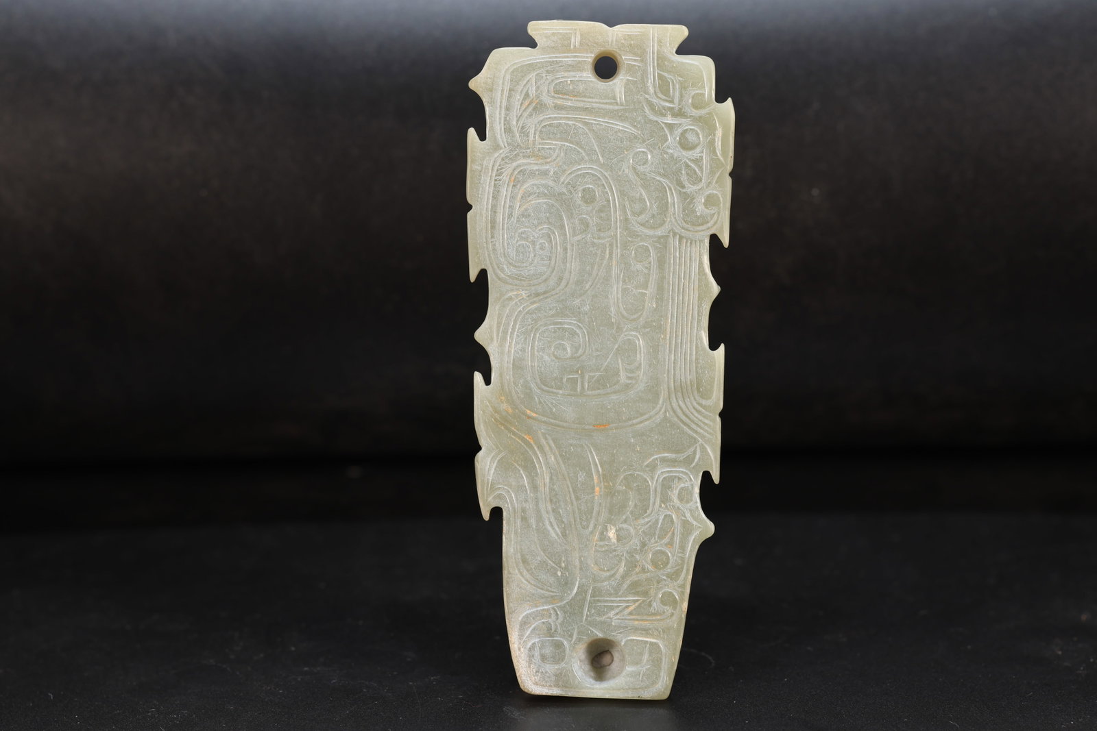 Jade Carved Bird Pattern Bi: Jade Carved Bird Pattern Bi (9.5 x 3.8 x 0.5cm)