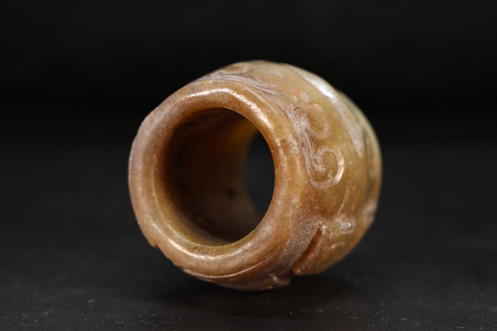 Jade Carved Beast Face Pattern Thumb Ring - 5
