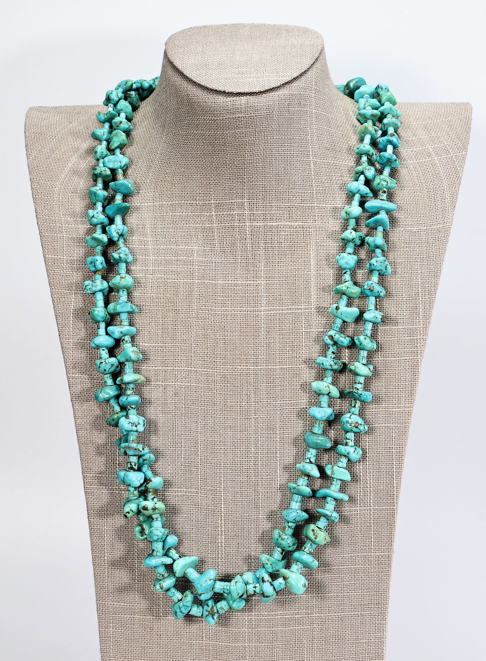 Native American Multi-strand Turquoise Nugget Necklace (1 of 6)
