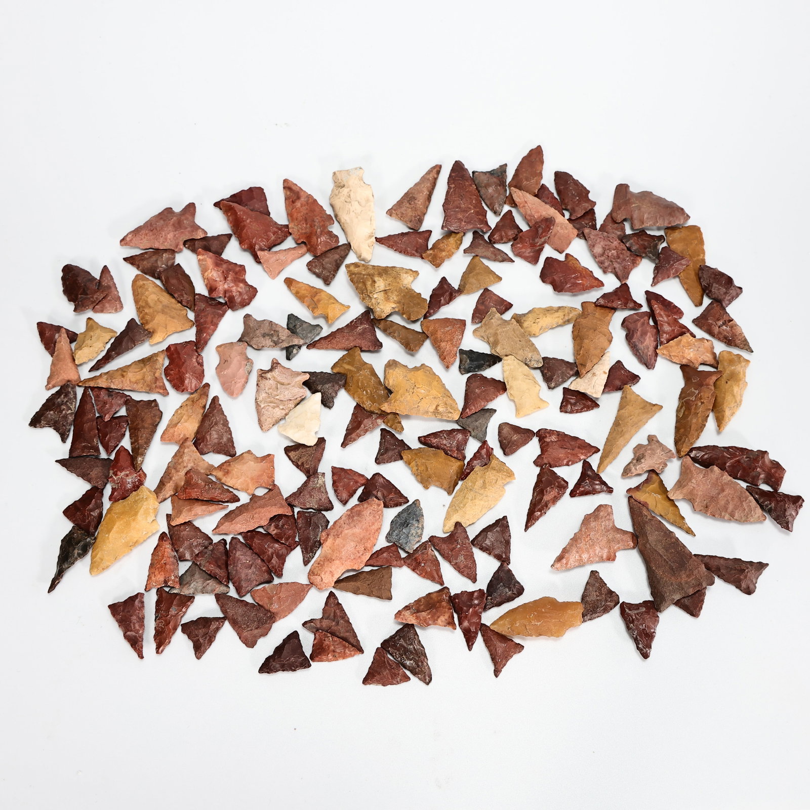 Group Of Multi Color Hand Carved Arrowheads (1 of 6)