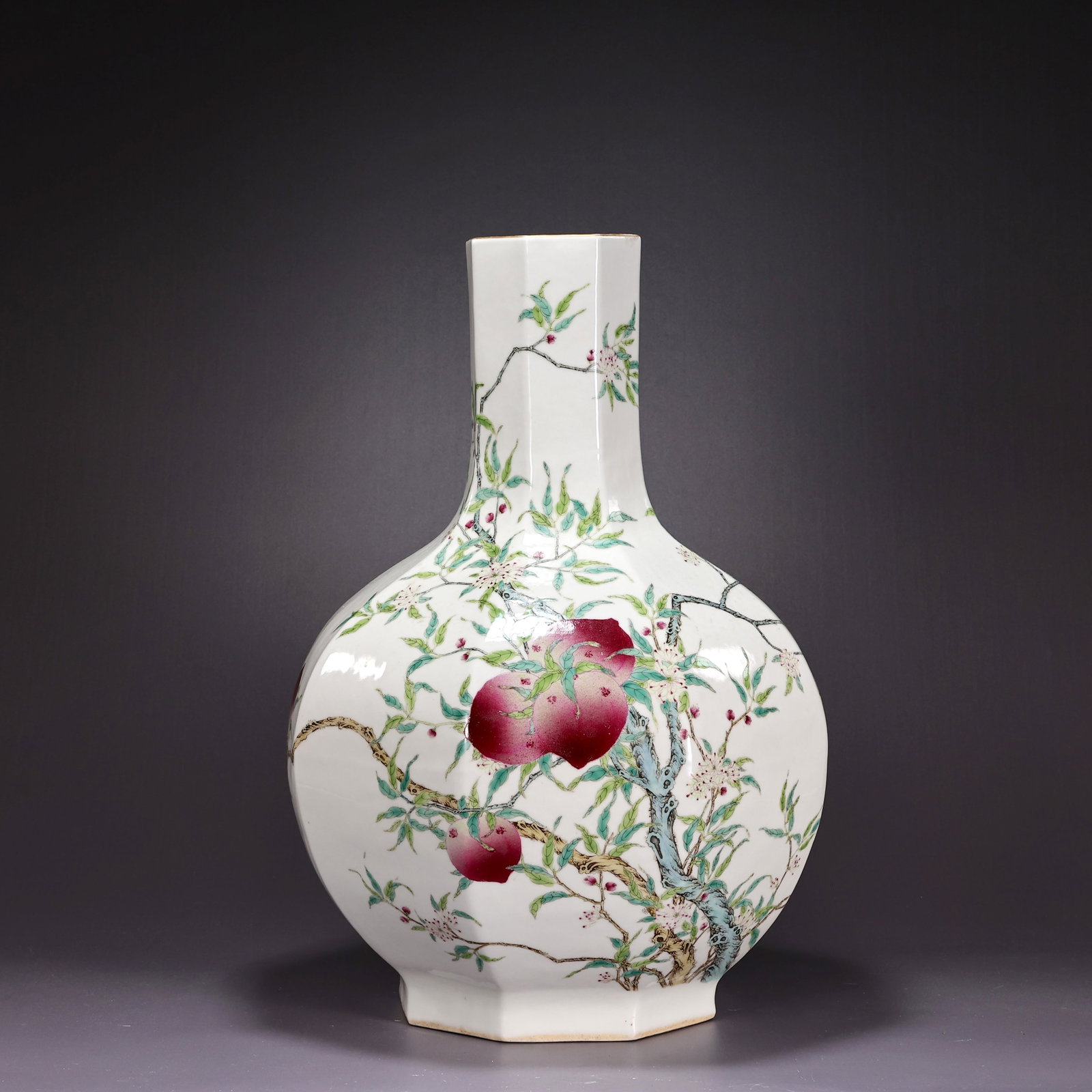 Large Chinese Famille Rose Peaches Porcelain Vase (1 of 10)