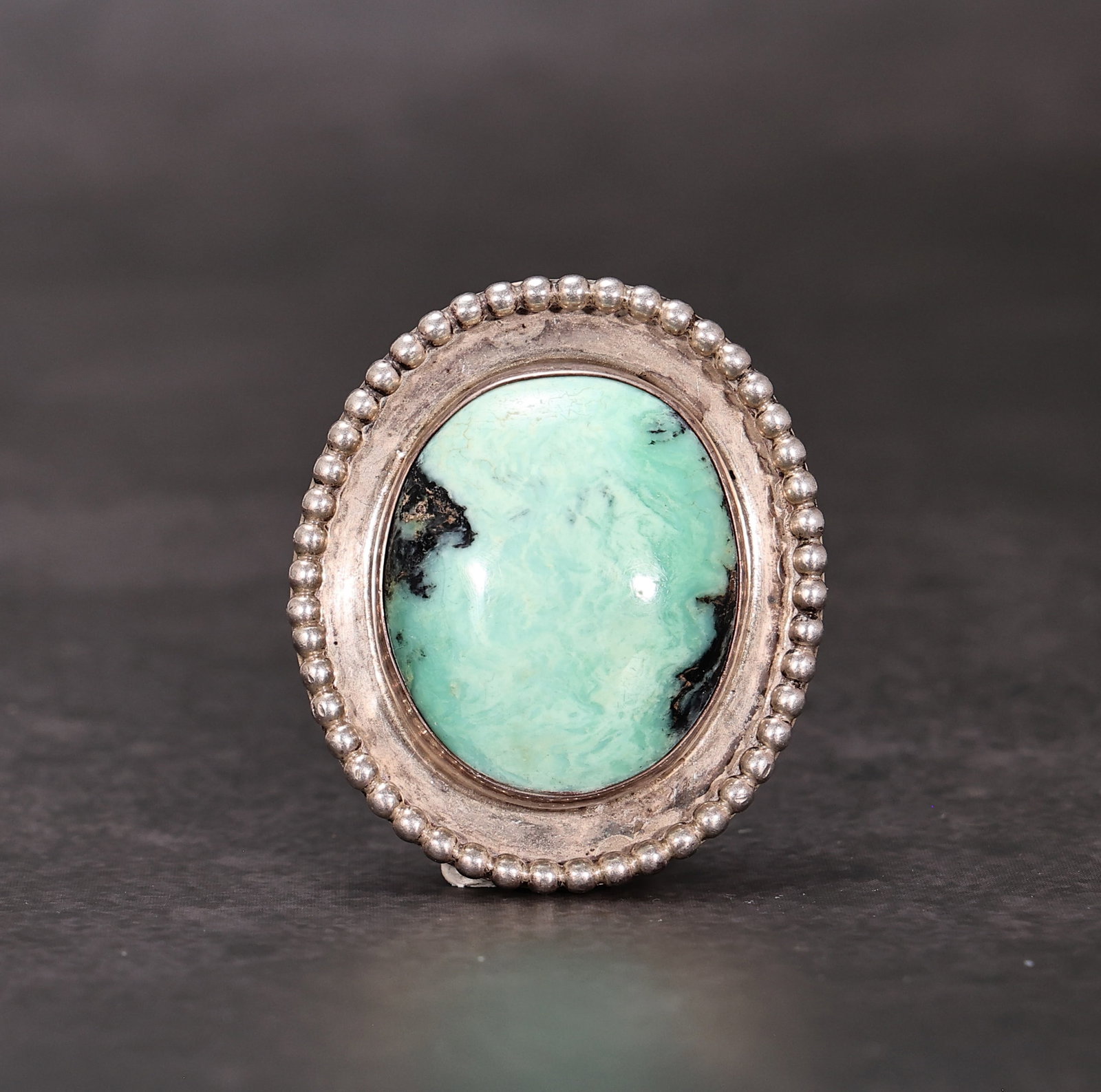 Navajo Round Turquoise Sterling Silver Bolo Tie Without Cord: Navajo Round Turquoise Sterling Silver Bolo Tie Without Cord (4.5 x 4 x 1 cm, Weight: 23.5 grams)