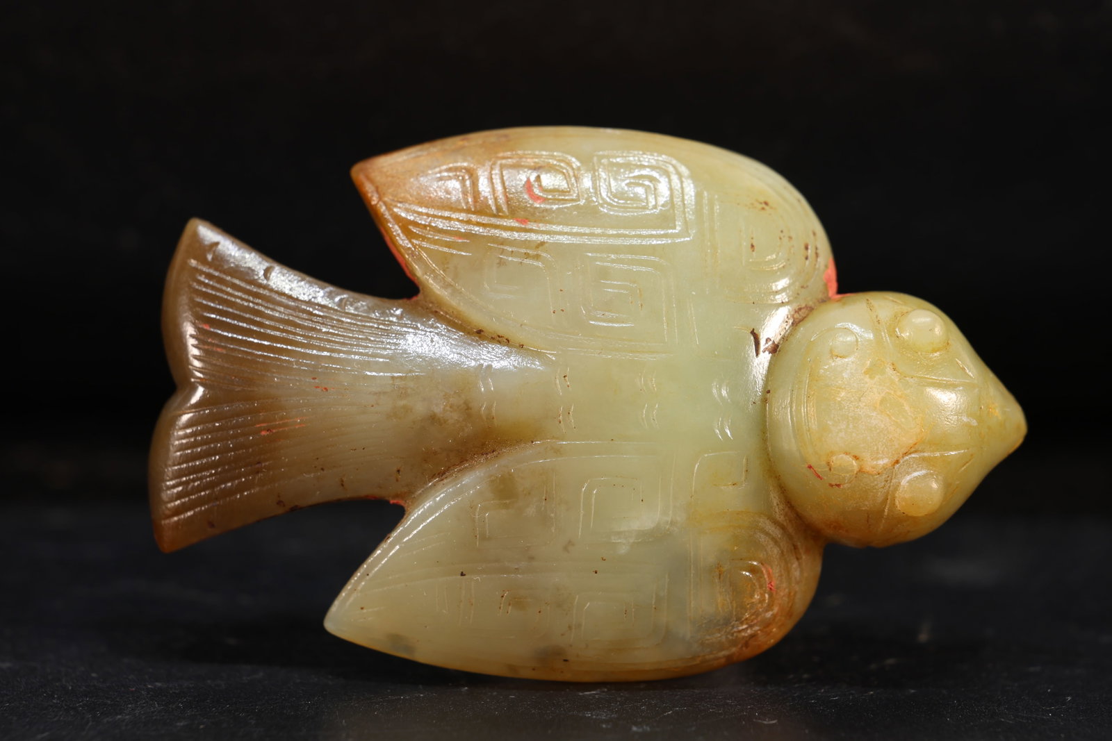 Jade Carved Beast Face Pattern Bird Shape Ornament (1 of 4)