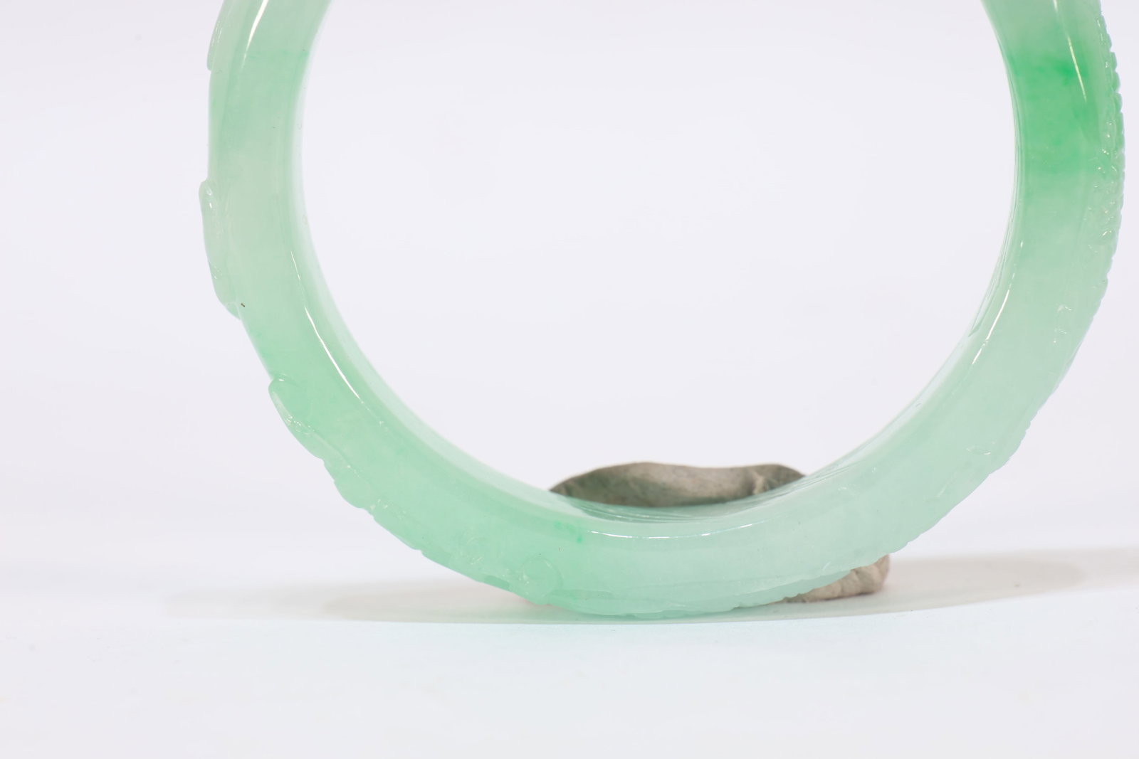 Jadeite Carved Dragon Pattern Bangle - 3