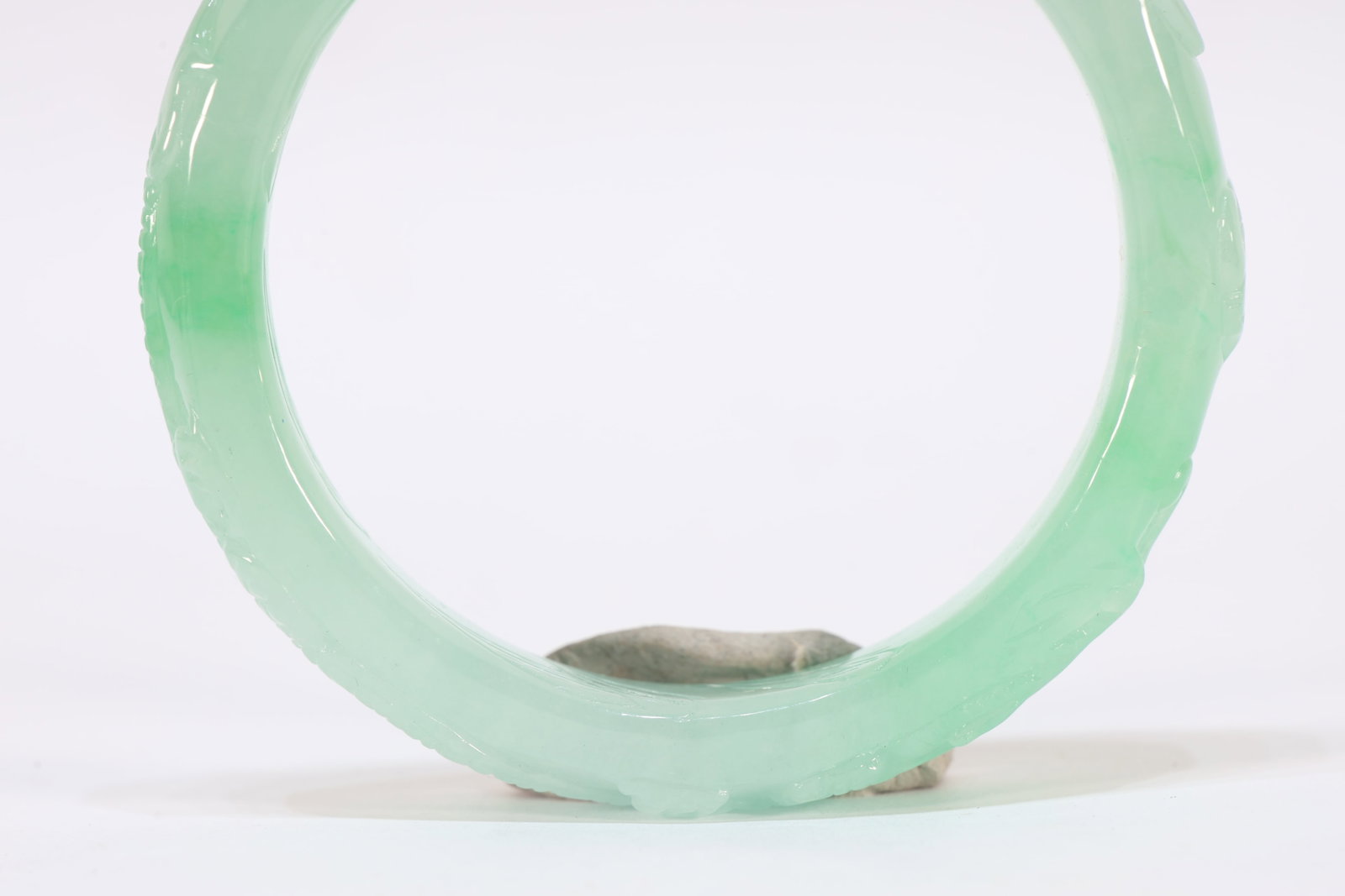 Jadeite Carved Dragon Pattern Bangle - 6