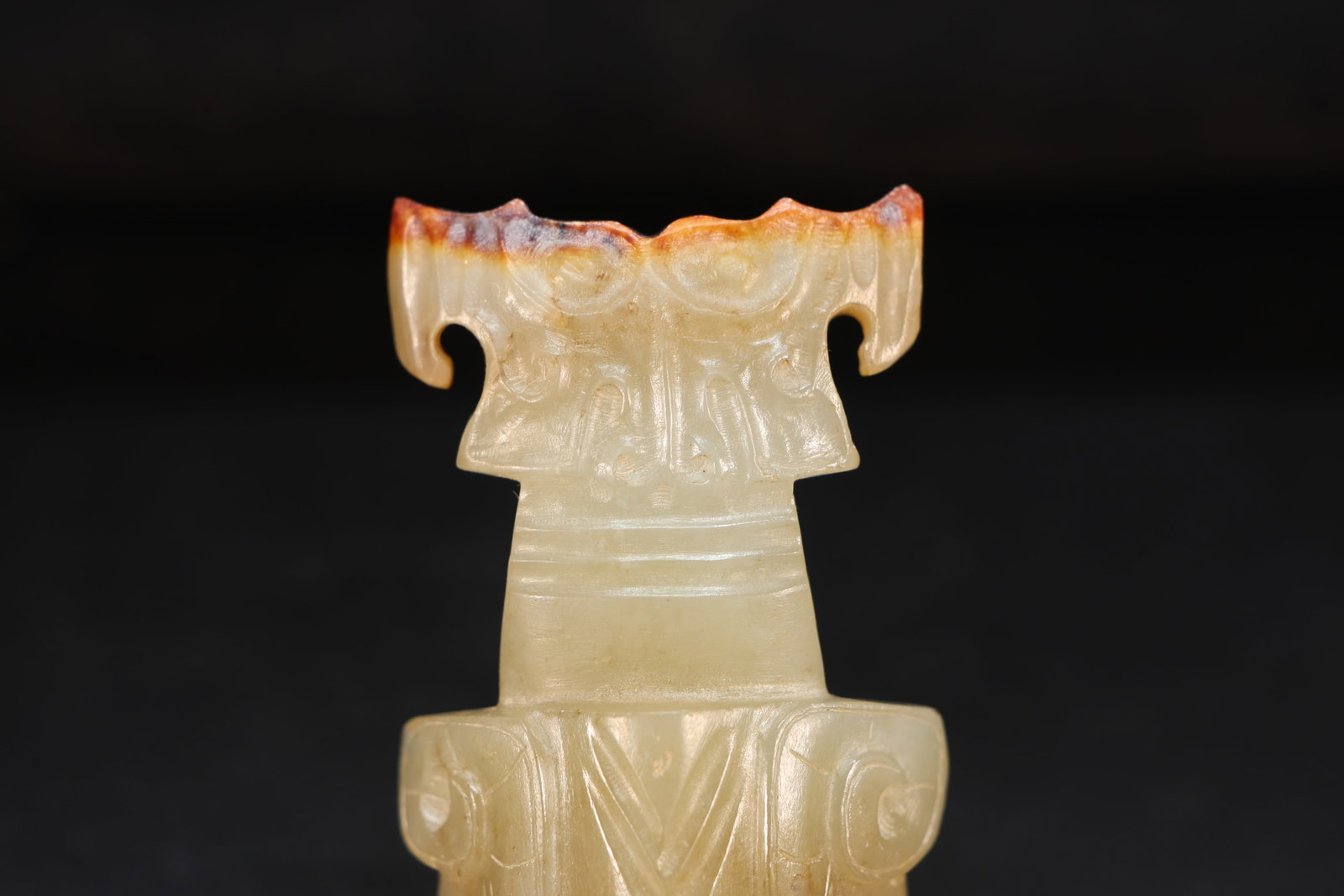 Jade Carved Beast Face Pattern Stick - 2