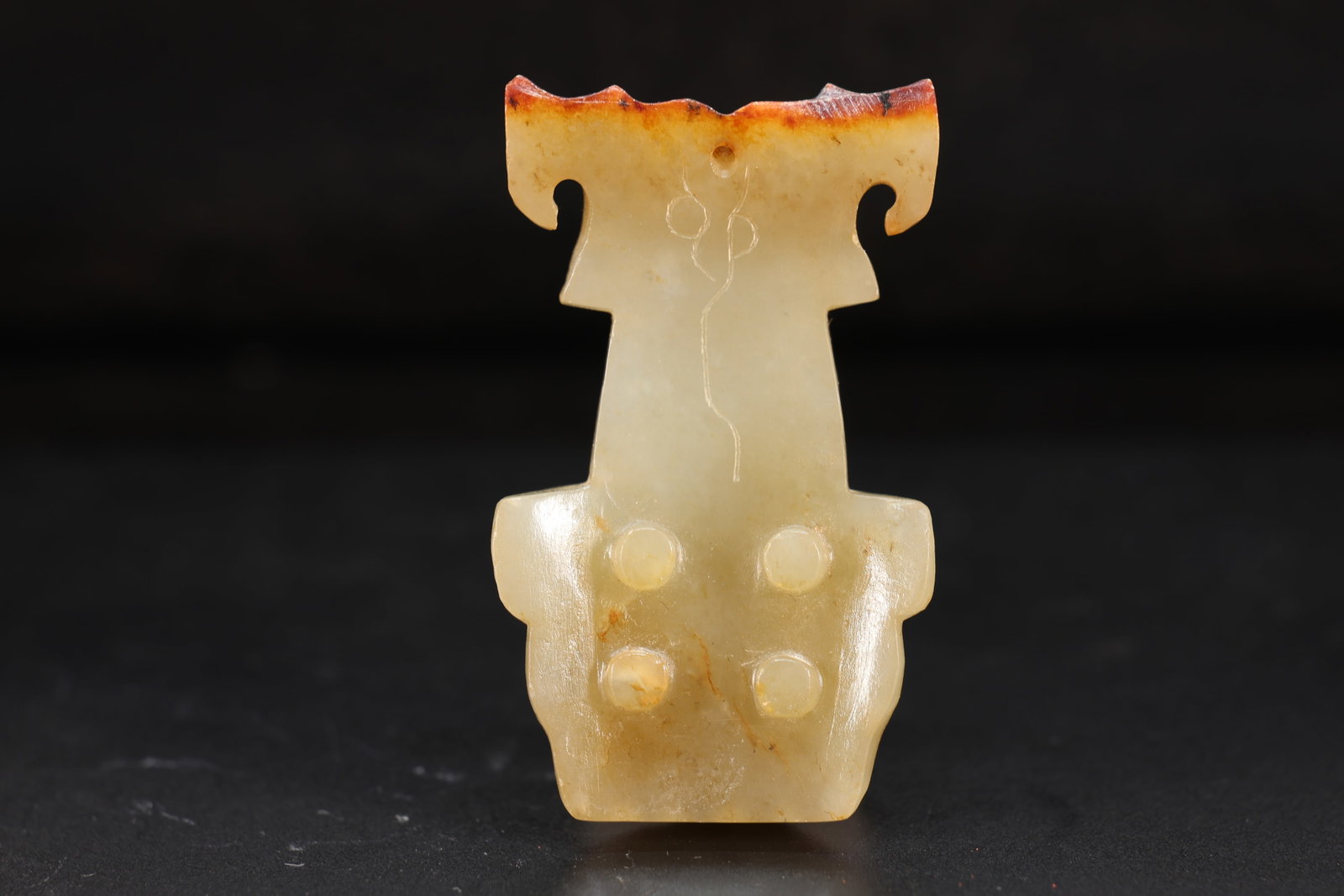 Jade Carved Beast Face Pattern Stick - 4