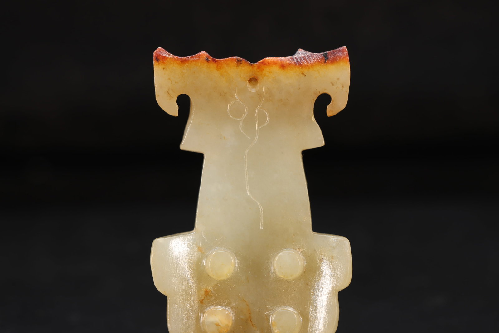Jade Carved Beast Face Pattern Stick - 5