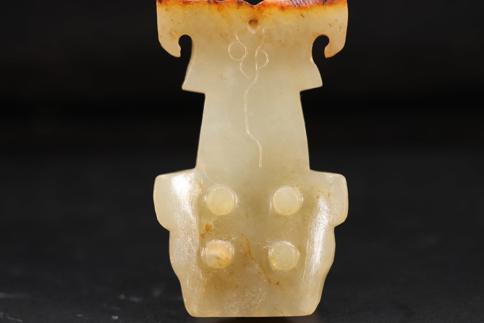 Jade Carved Beast Face Pattern Stick - 6