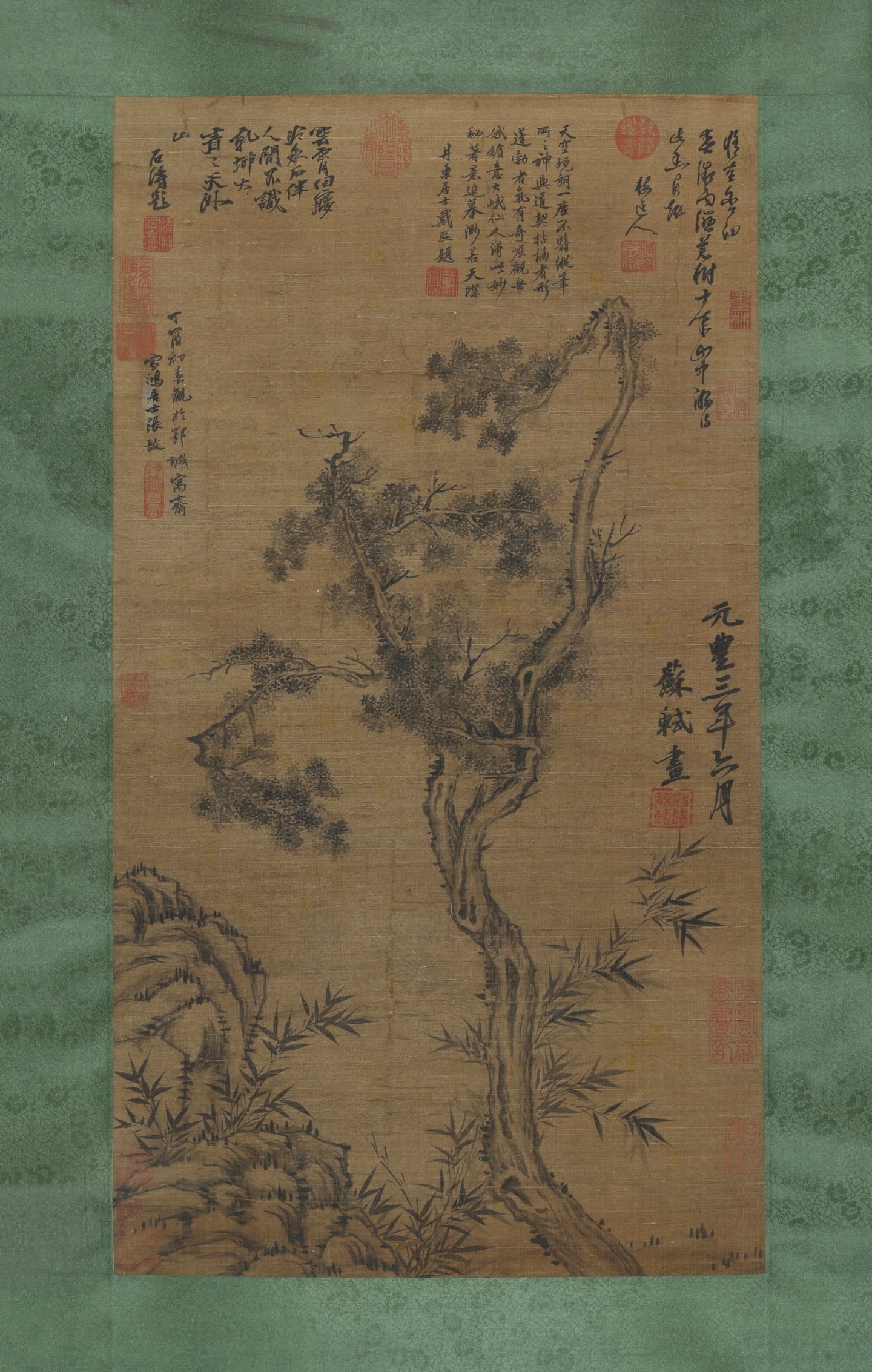 Chinese Drawing Tree and Bamboo Painting,Su Shi Mark: Chinese Drawing Tree and Bamboo Painting,Su Shi Mark (75 x 41cm)