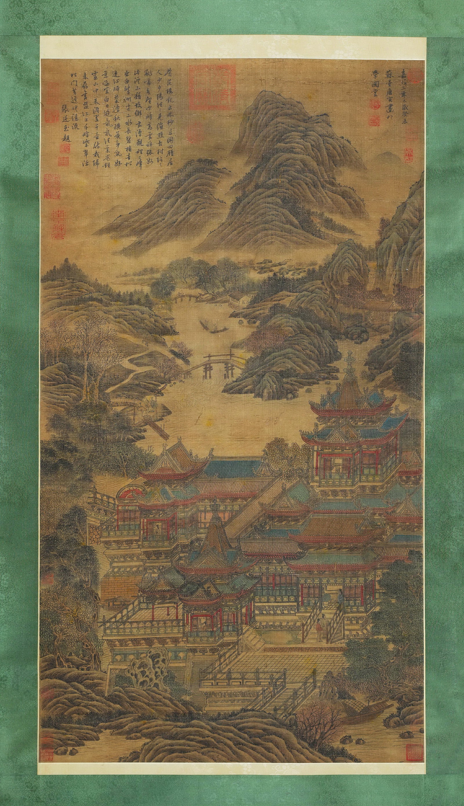 Chinese Drawing Landscape and Character Story Painting,Tang Yin Mark: Chinese Drawing Landscape and Character Story Painting,Tang Yin Mark (130 x 69cm)
