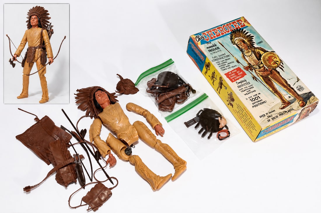 1960s Marx Chief Cherokee Action Indian Doll with Accessories (1 of 5)