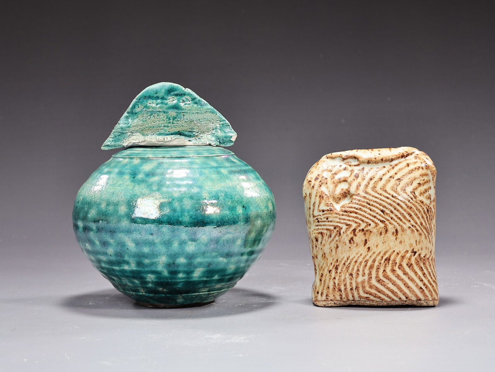 Two Hand Made Ceramic And Pottery Vase By Sayers 1990 (1 of 8)