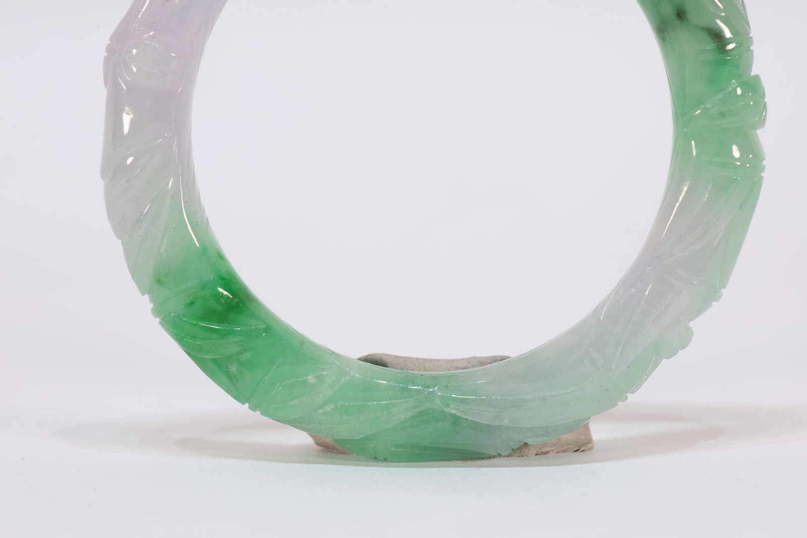 Jadeite Carved Dragon Pattern Bangle - 3