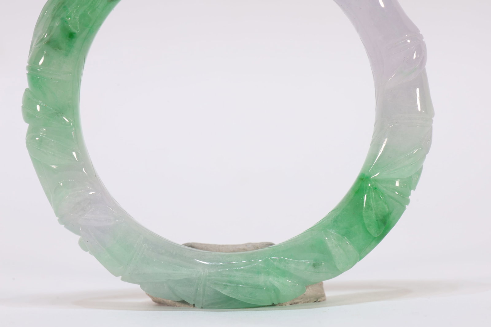 Jadeite Carved Dragon Pattern Bangle - 6