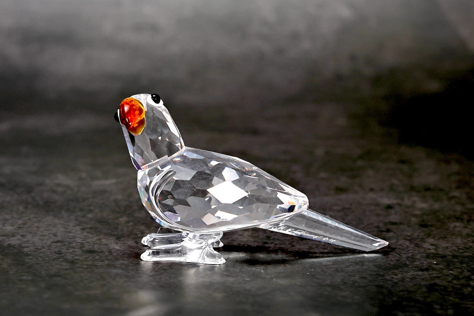 Swarovski Crystal Parrot Figurine with Orange Beak Signed 2004 (1 of 7)
