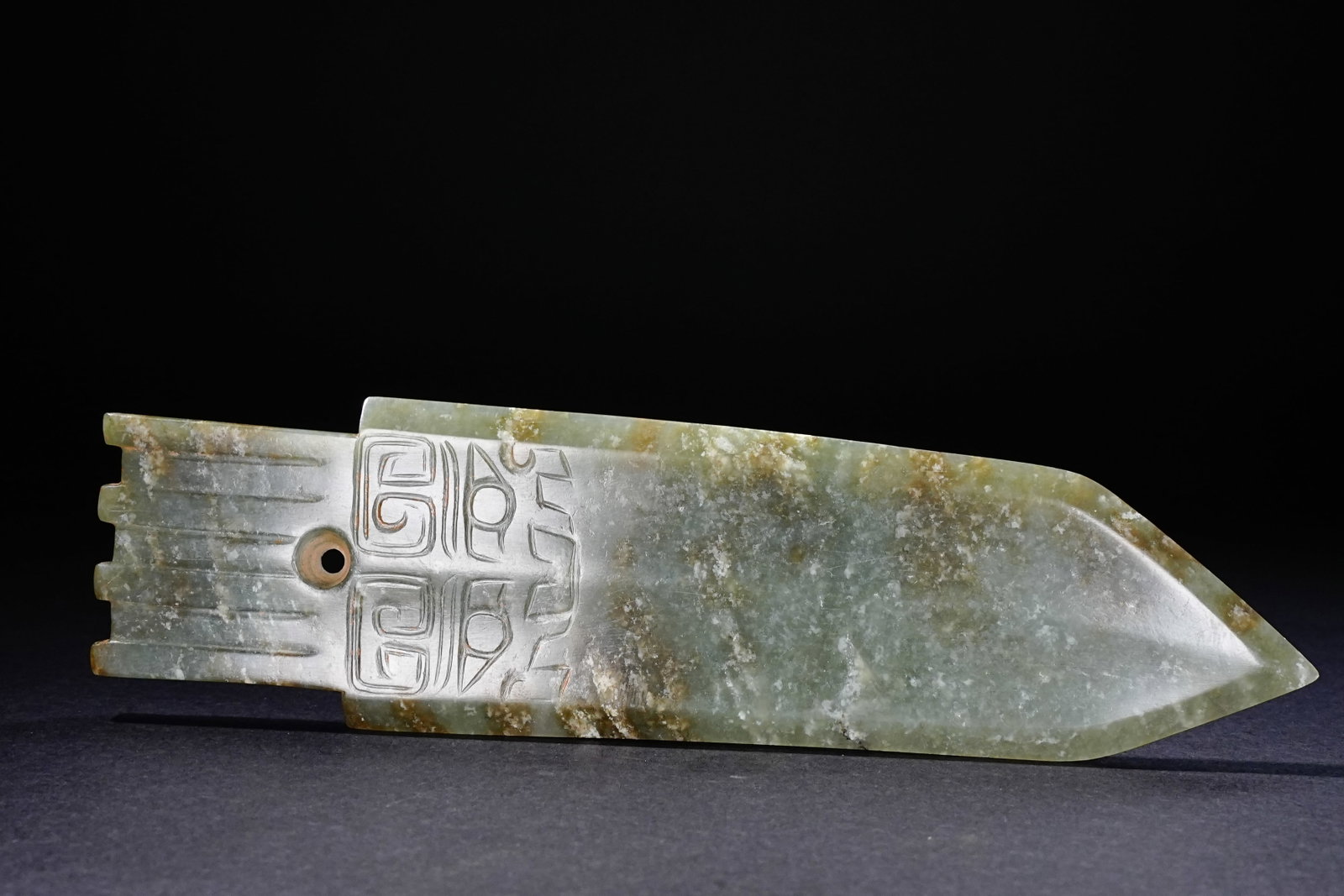 Jade Carved Beast Face Pattern Ge - 2