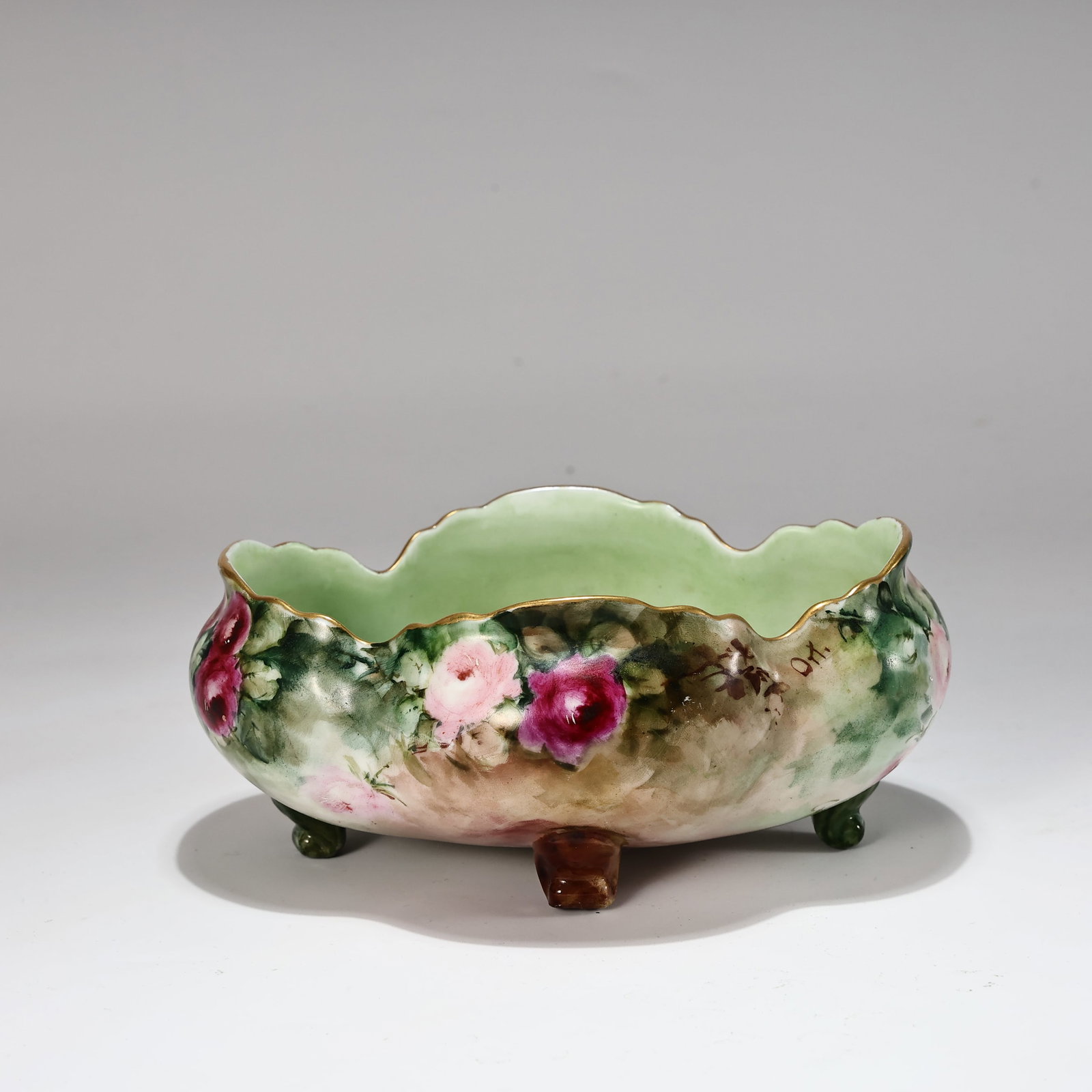Hand Painted Porcelain Rose Jardini?re Centerpiece Bowl (1 of 8)