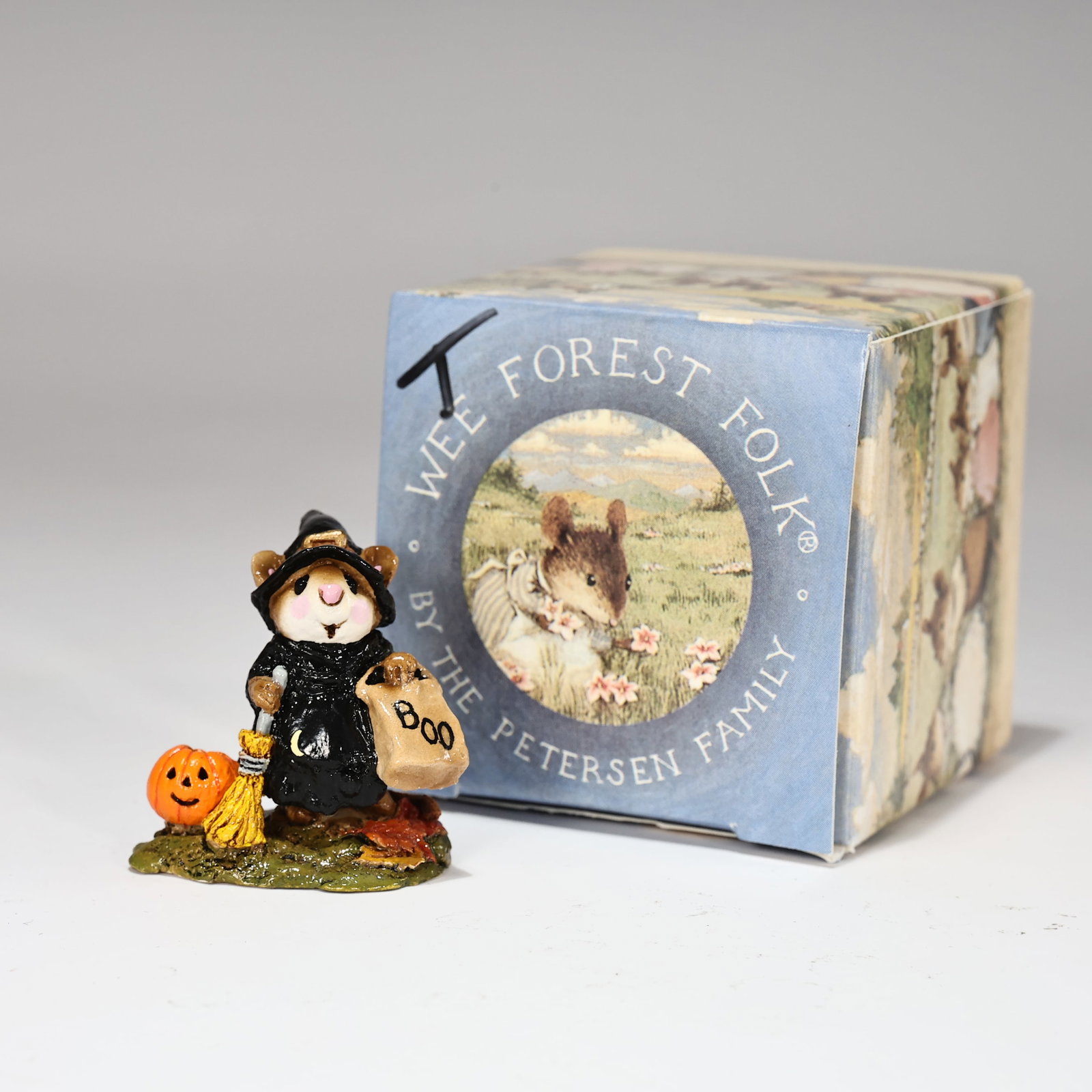 1984 Wee Forest Folk Halloween Witch Mouse ?Boo? Trick-or-Treat Figurine with Box (1 of 5)