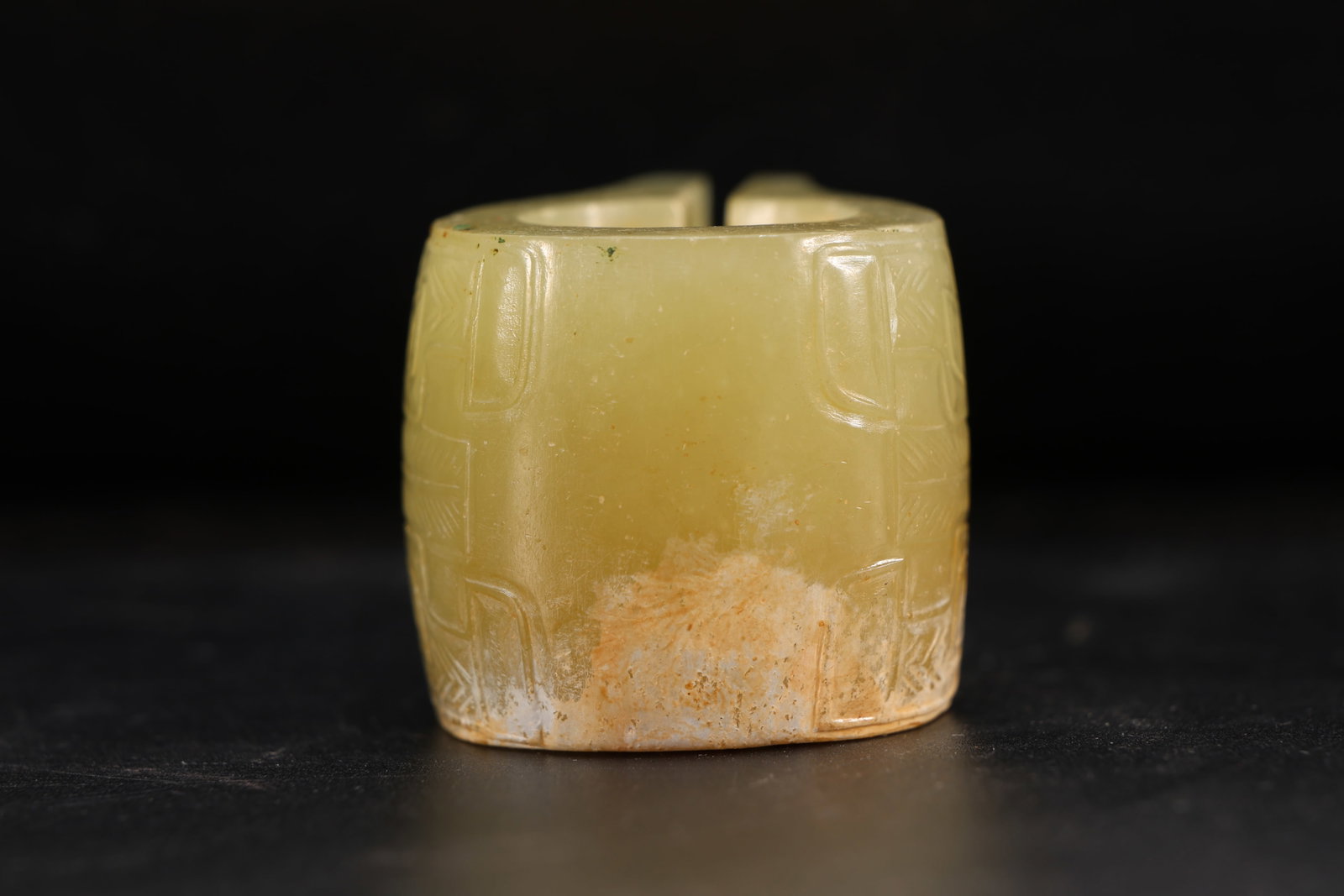 Jade Carved Beast Face Pattern Thumb Ring - 3