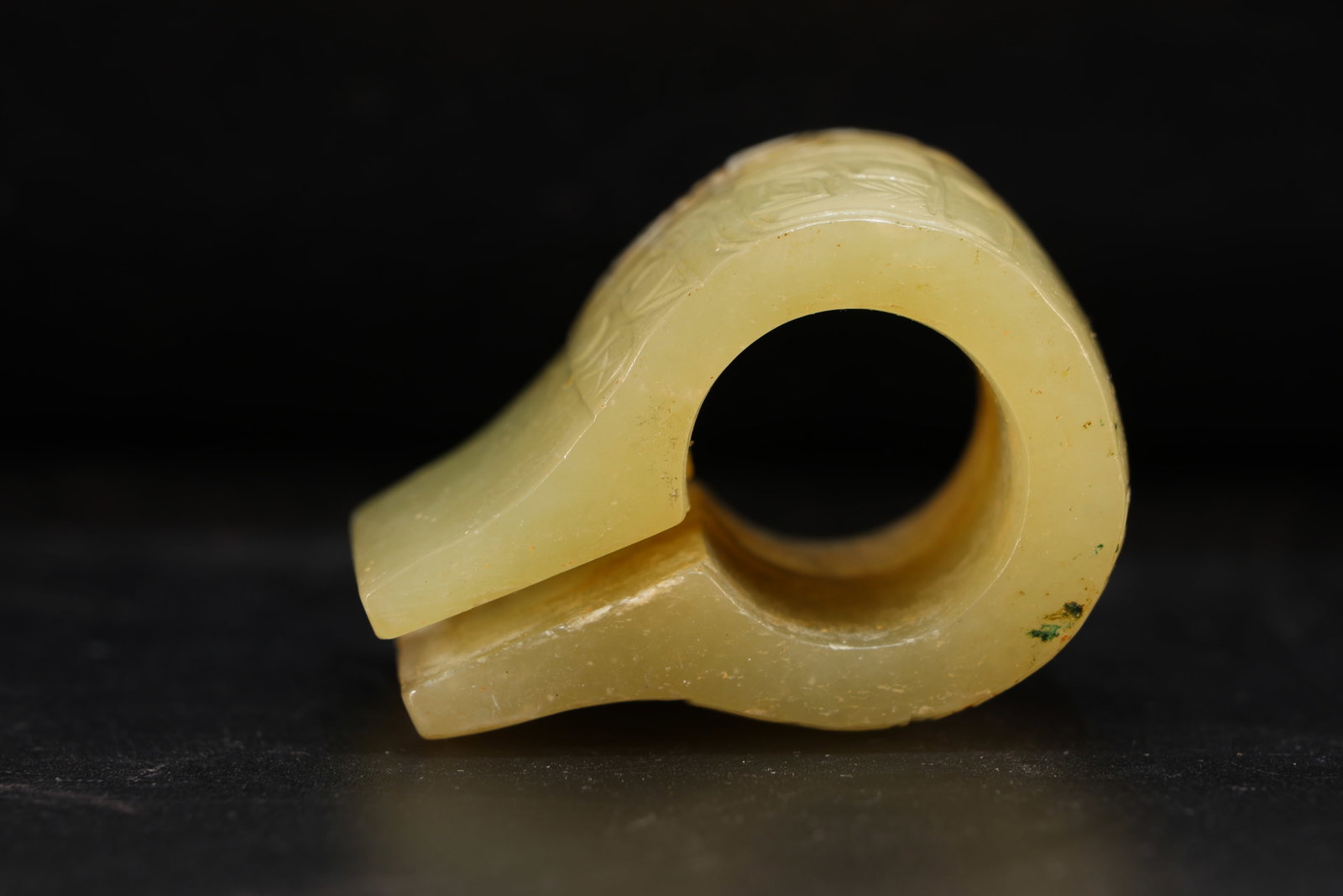 Jade Carved Beast Face Pattern Thumb Ring - 5