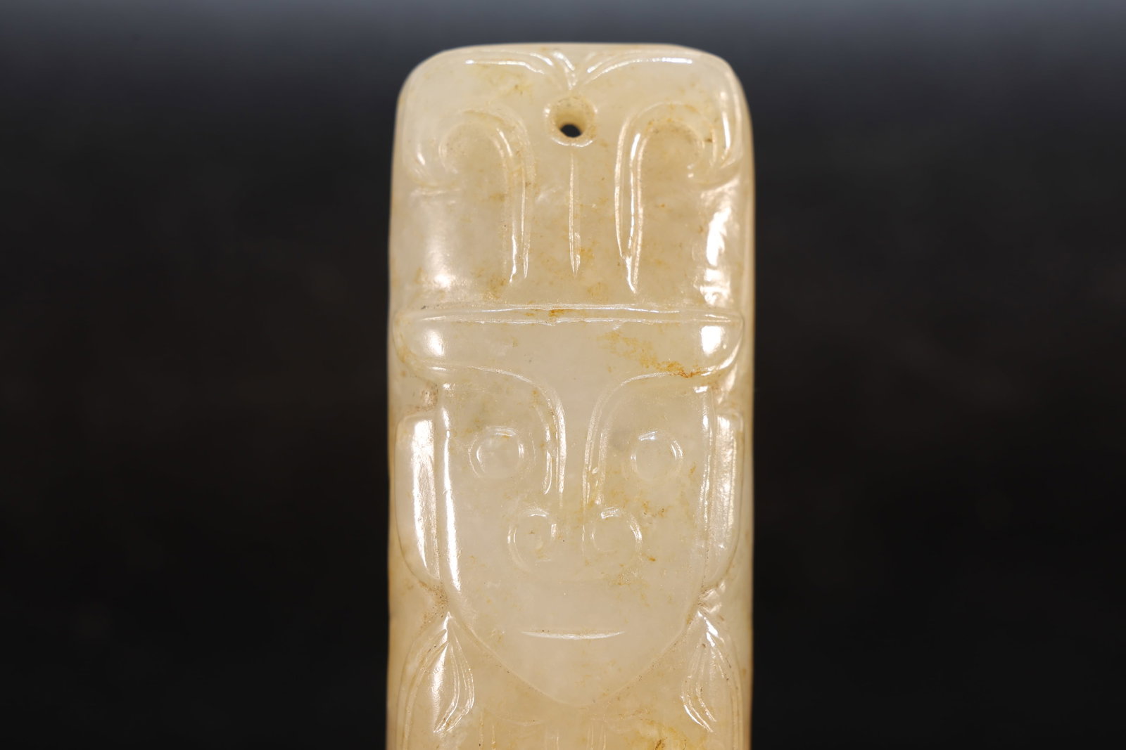 Jade Carved Character Face Pattern Bi - 2
