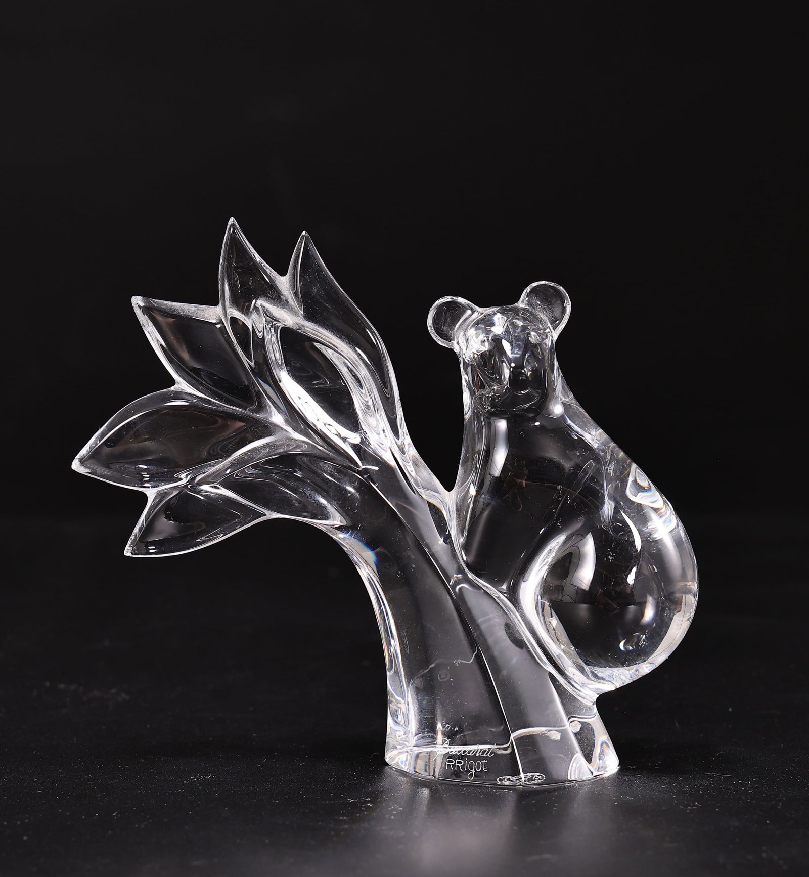 Baccarat France Clear Crystal Koala Bear in Eucalyptus Tree Figurine (1 of 6)