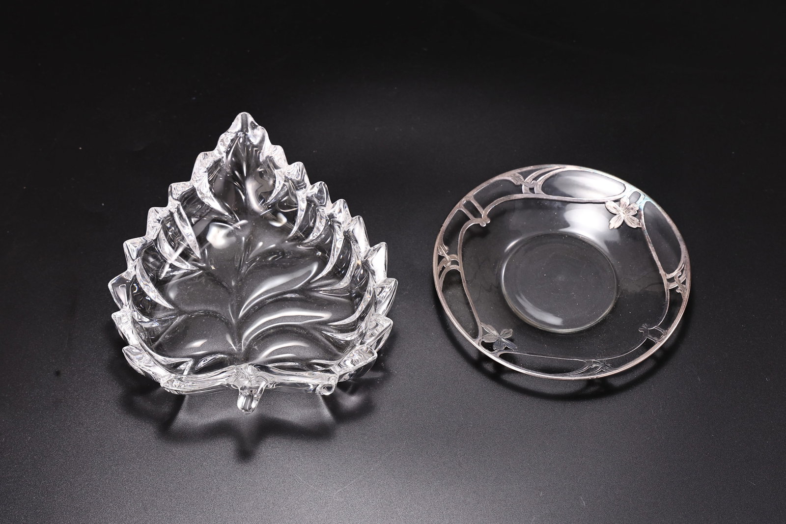Two Decorative Crystal Dishes, Including Marquis by Waterford Leaf Dish (1 of 6)