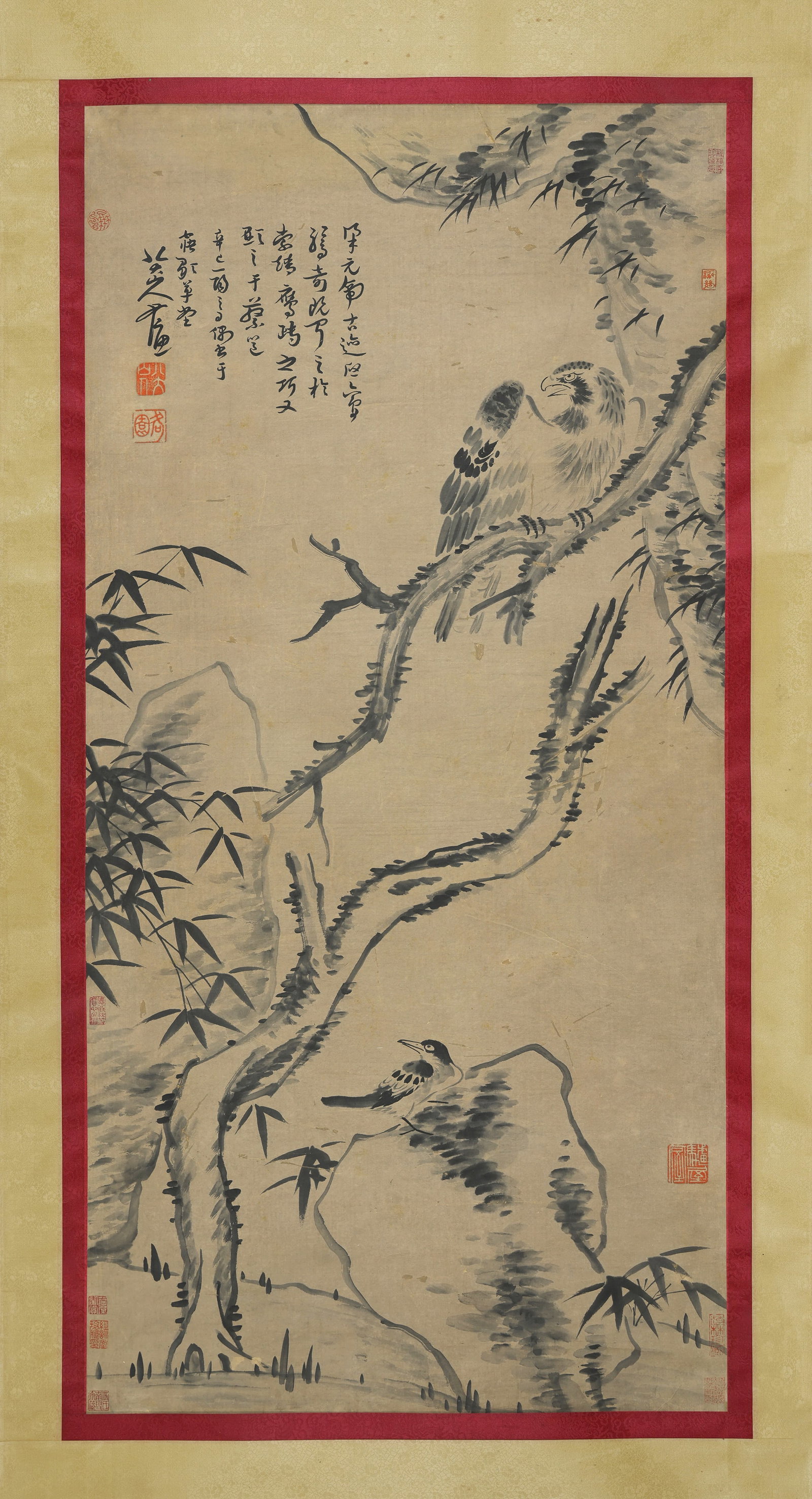 Chinese Drawing Flower and Bird Painting,Ba Dashanren Mark: Chinese Drawing Flower and Bird Painting,Ba Dashanren Mark (137 x 68cm)