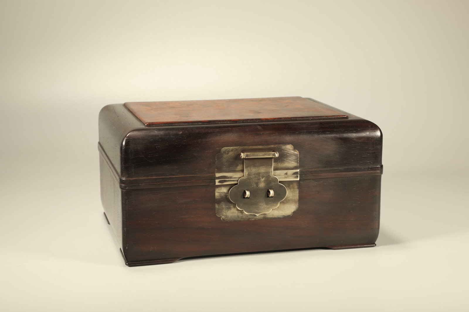 Red Sandalwood Inlaid Cherry Wood Lid Box (1 of 8)
