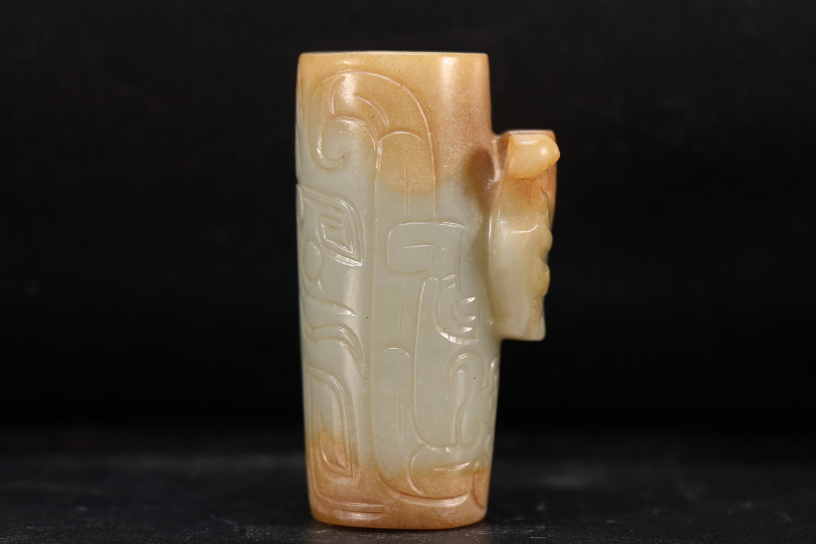 Jade Carved Beast Face Pattern Stick - 4