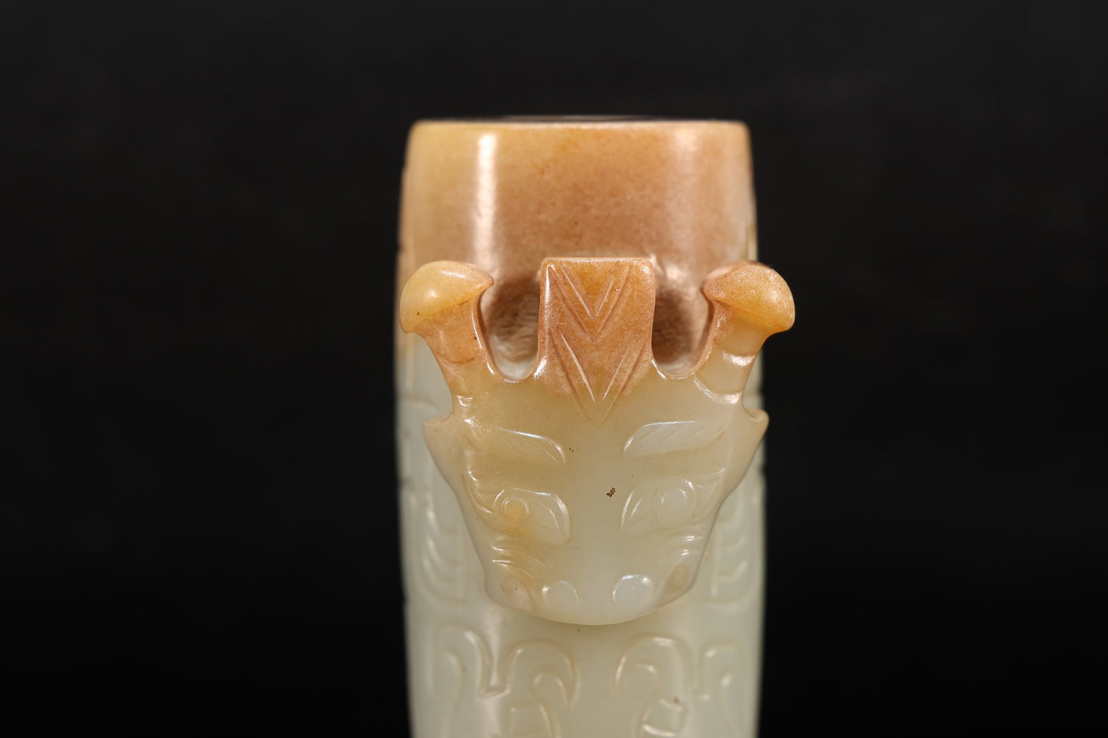 Jade Carved Beast Face Pattern Stick - 5