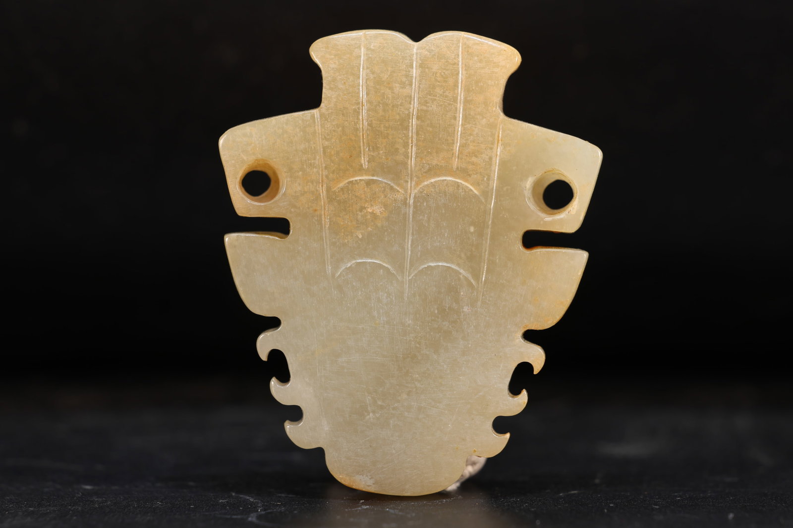 Jade Carved Beast Face Pattern Bi - 4