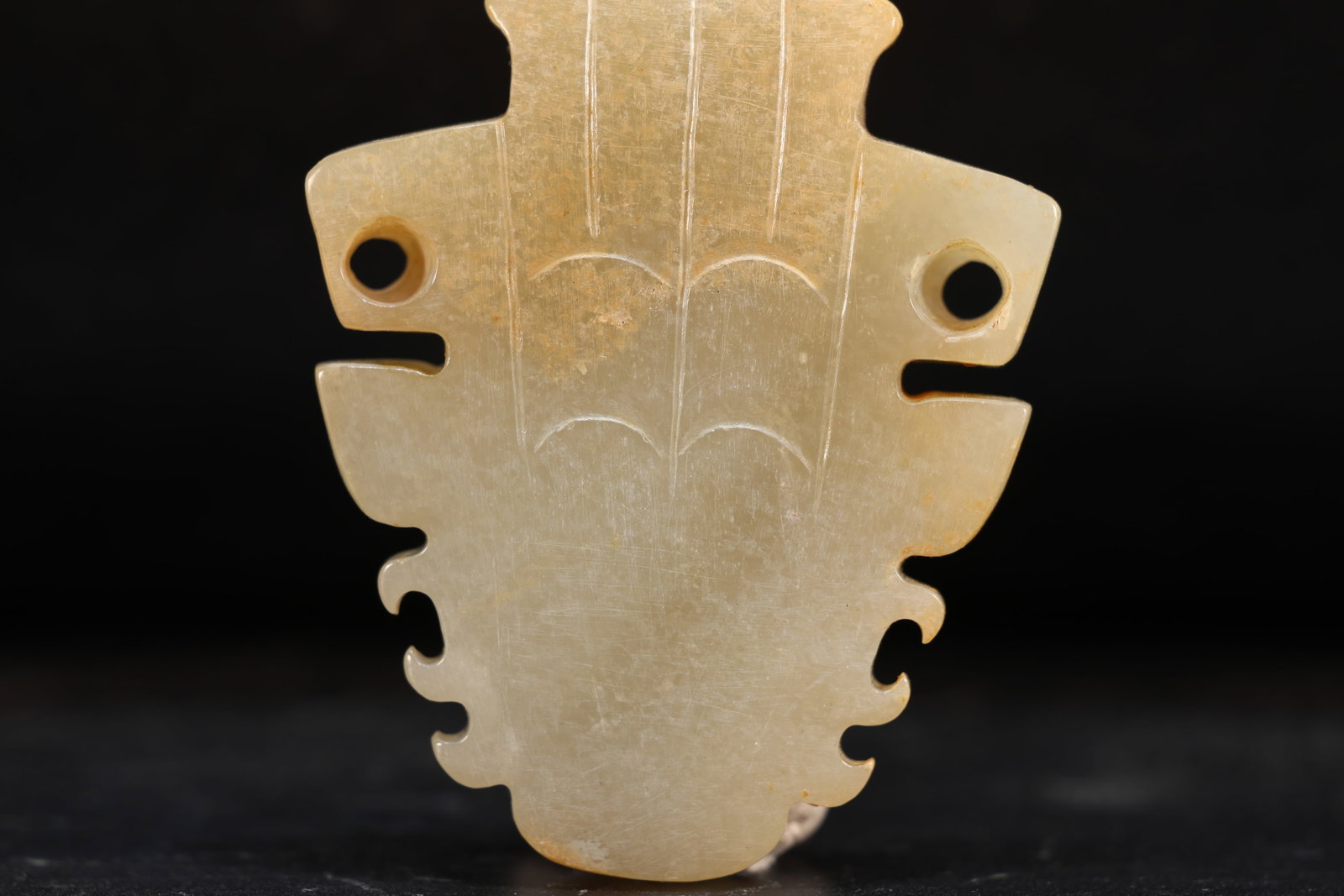Jade Carved Beast Face Pattern Bi - 5