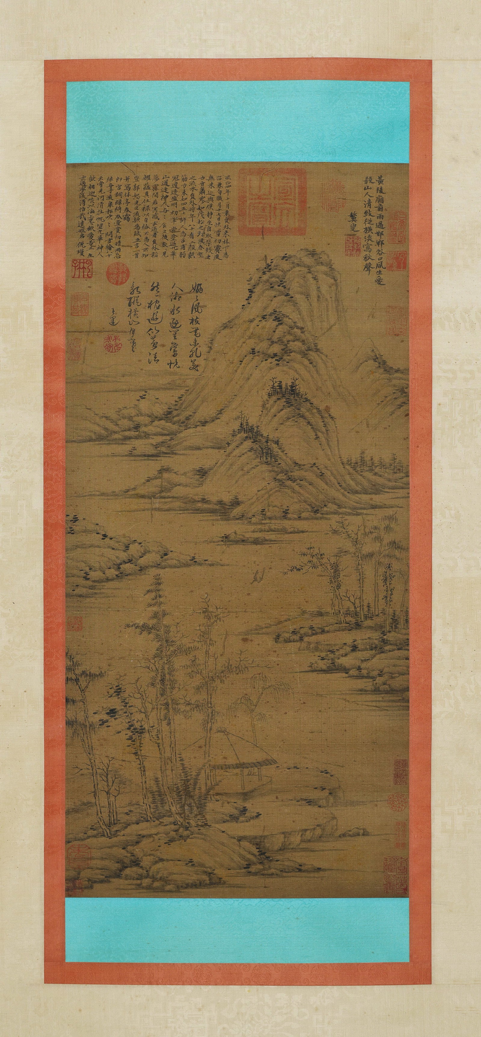 Chinese Drawing Landscape Painting,Ni Zan Mark: Chinese Drawing Landscape Painting,Ni Zan Mark (88 x 41cm)