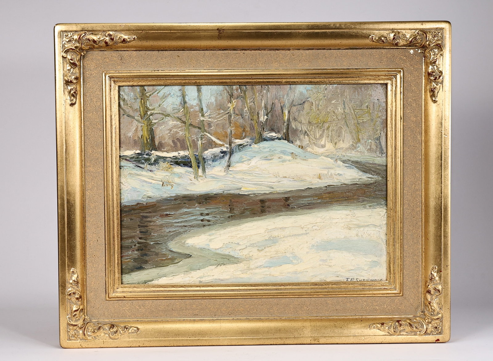 Franklin P. Sherwood (1864?1952), ?Winter Landscape,? Oil Painting La Jolla Museum of Art Provenance: Franklin P Sherwood (1864–1952) Winter Landscape Oil Painting La Jolla Museum of Art Provenance (56 x 46 x 4.5 cm including frame)