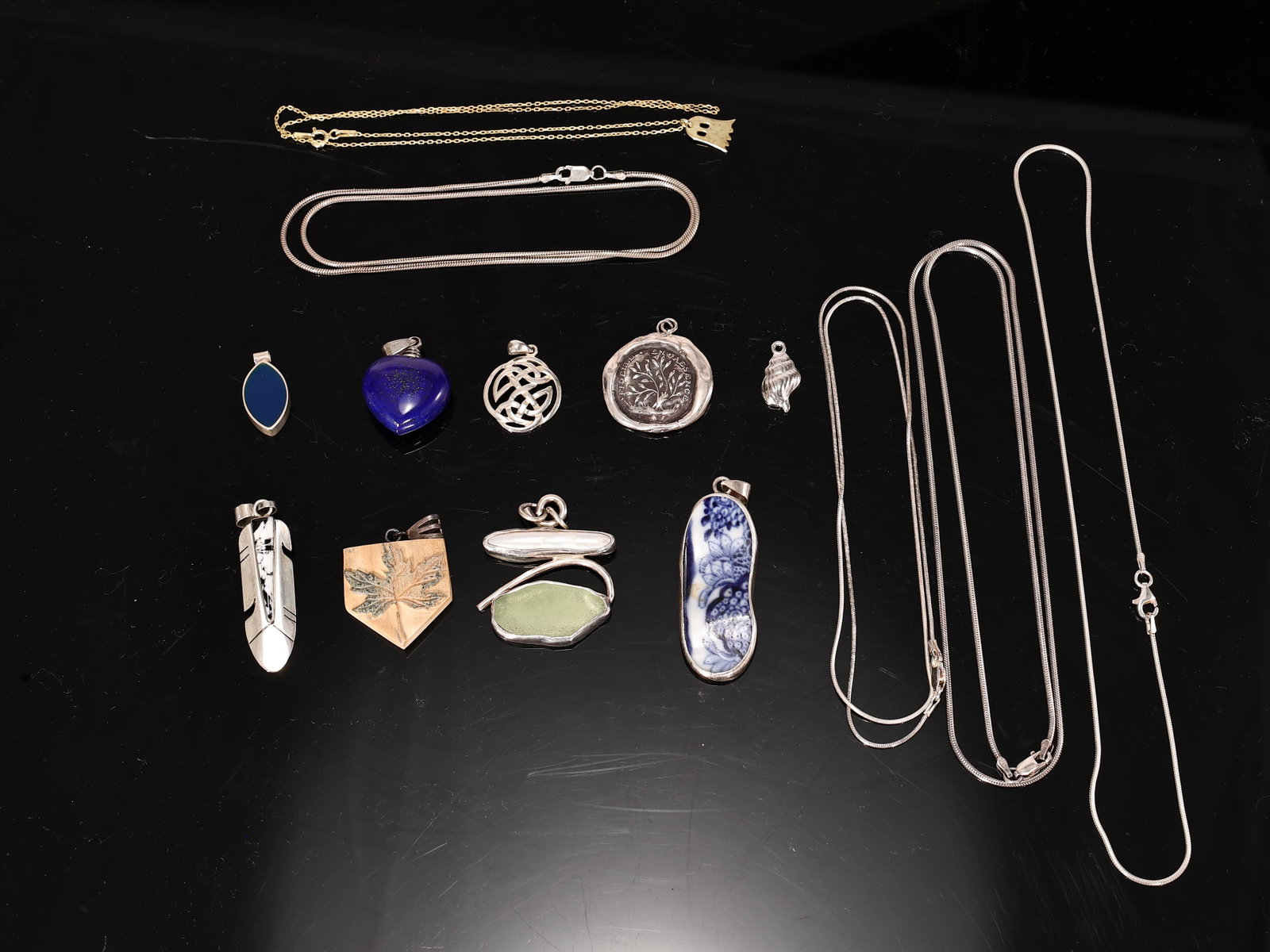 Sterling Silver Mixed Jewelry, Chains and Assorted Pendants (1 of 7)