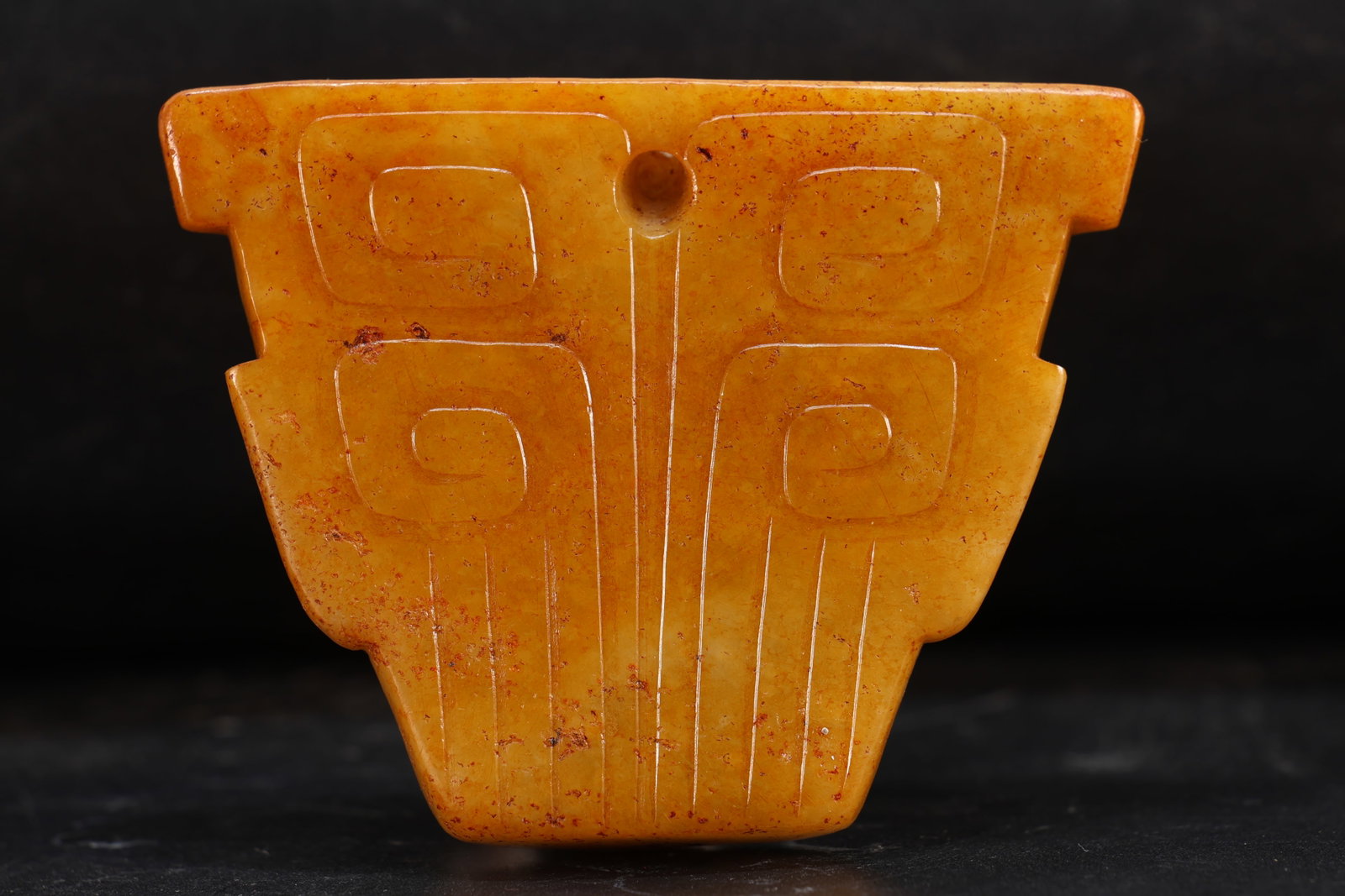 Jade Carved Beast Face Pattern Bi - 4