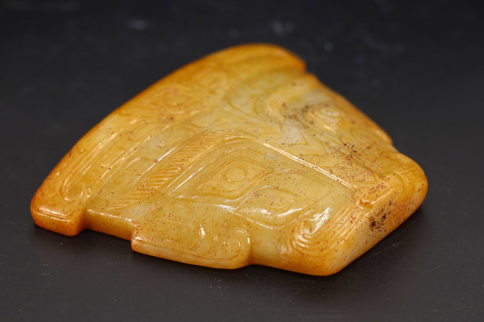 Jade Carved Beast Face Pattern Bi - 8