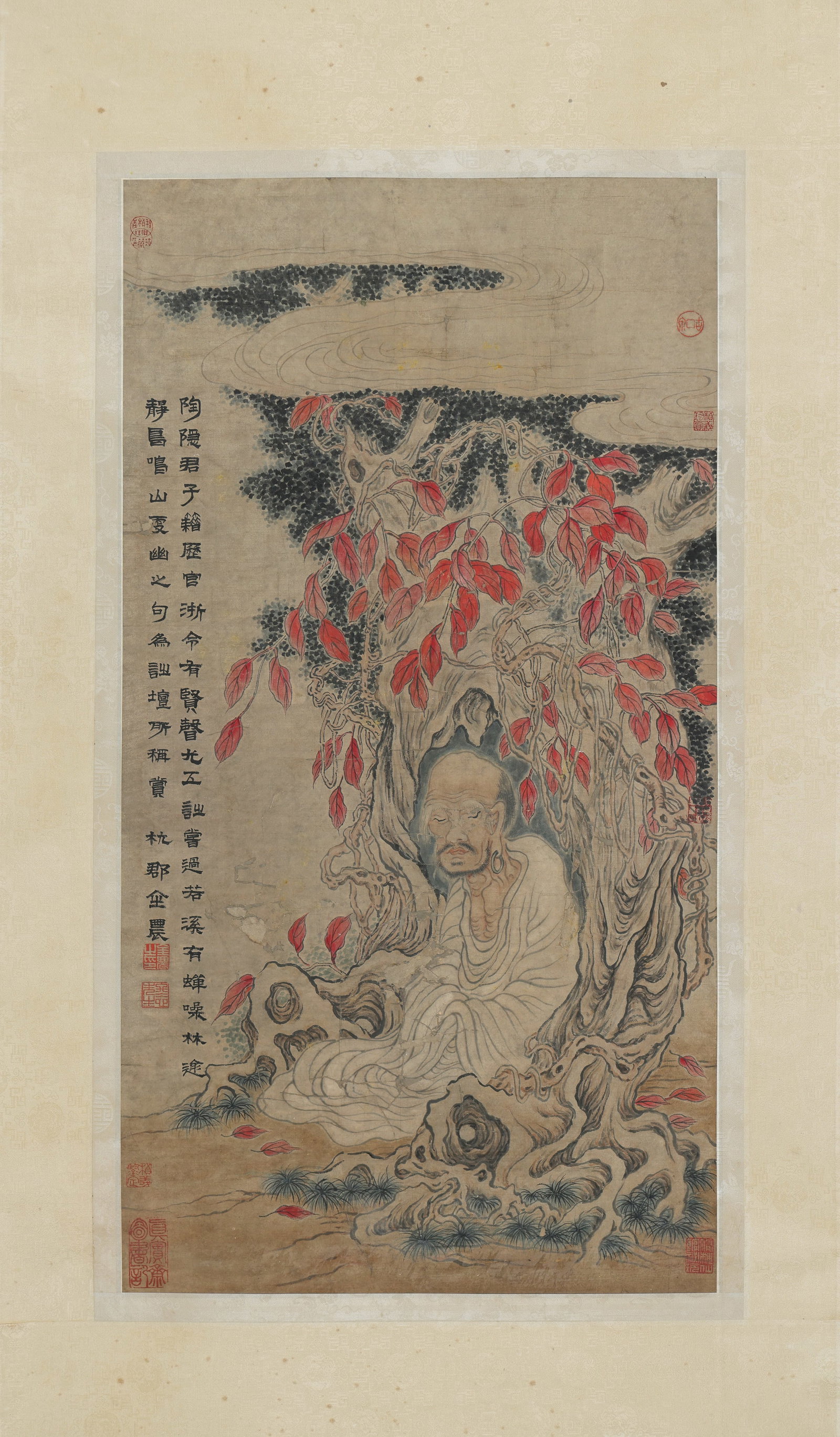 Chinese Drawing Arhat Painting,Jin Nong Mark: Chinese Drawing Arhat Painting,Jin Nong Mark (86 x 46cm)