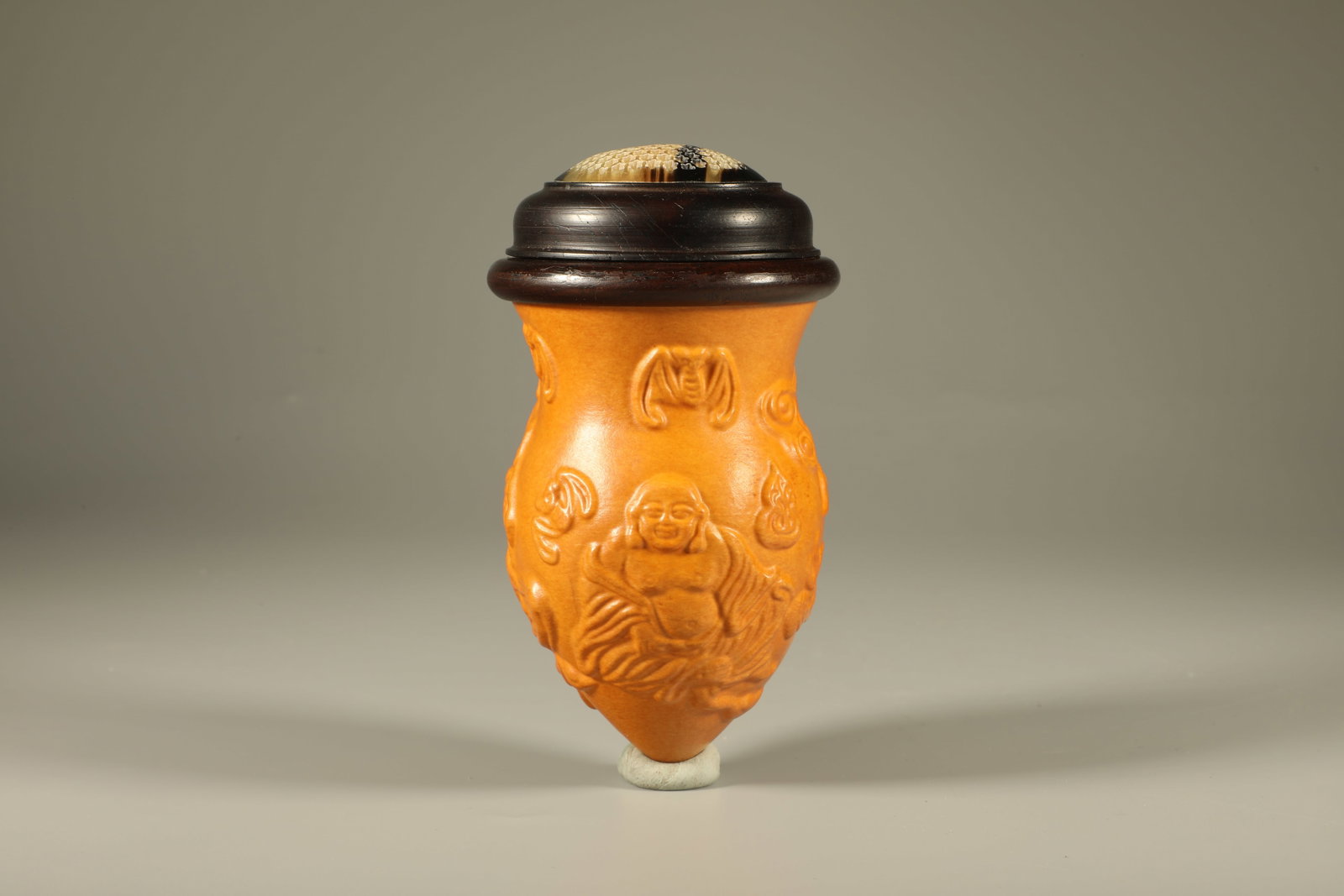 Gourd Carved Character Story Pattern Cricket Jar: Gourd Carved Character Story Pattern Cricket Jar (13 x 7cm)
