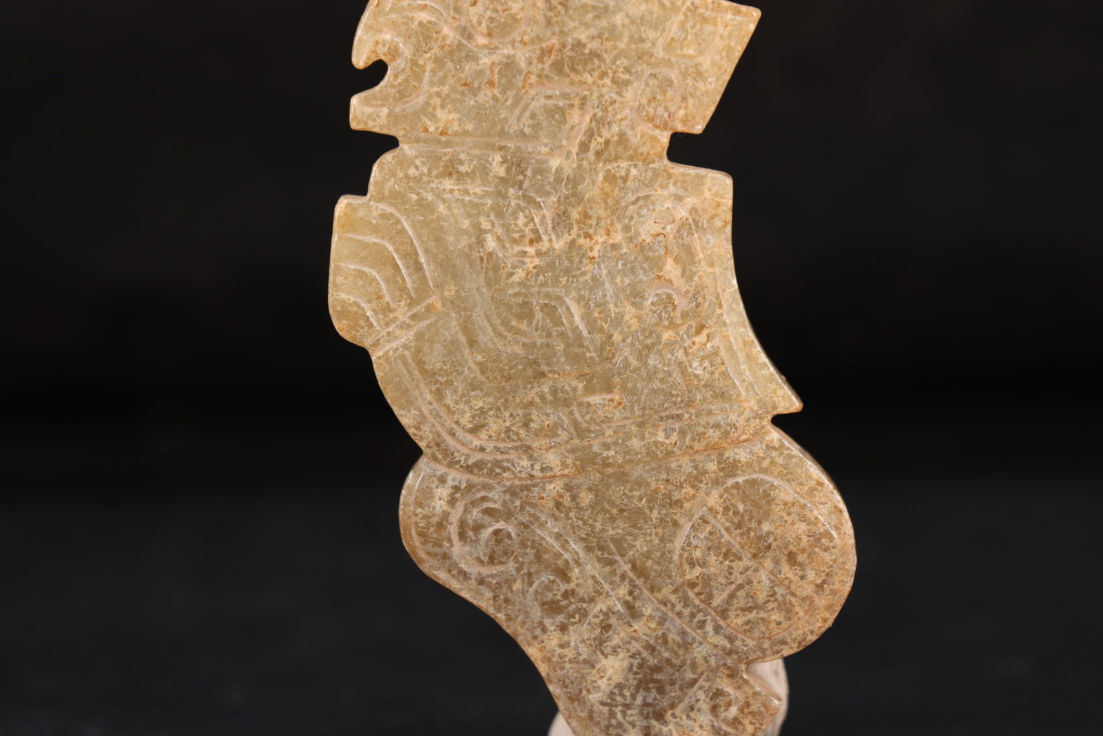 Jade Carved Beast Face Pattern Character Shape Bi - 6